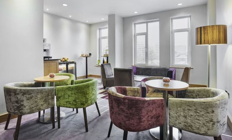 Hotel lounge space and coworking at Leonardo Hotel Swindon.