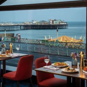 romantic dining area at Leonardo Royal Hotel Brighton Waterfront.