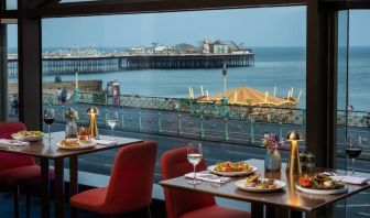 romantic dining area at Leonardo Royal Hotel Brighton Waterfront.