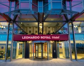 Hotel entrance at Leonardo Royal Hotel Brighton Waterfront.