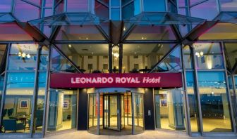 Hotel entrance at Leonardo Royal Hotel Brighton Waterfront.