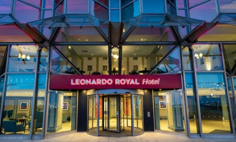 Hotel entrance at Leonardo Royal Hotel Brighton Waterfront.