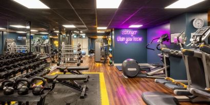 Hotel gym at Leonardo Royal Hotel Brighton Waterfront.