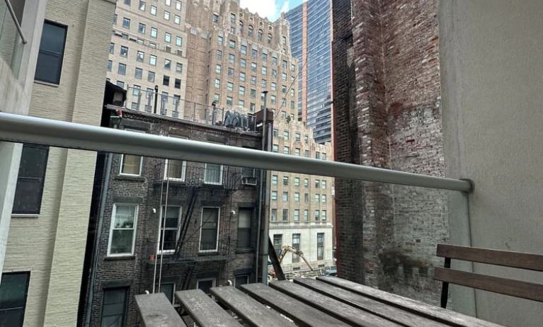 Terrace with city view at Tribeca Hotel FiDi.