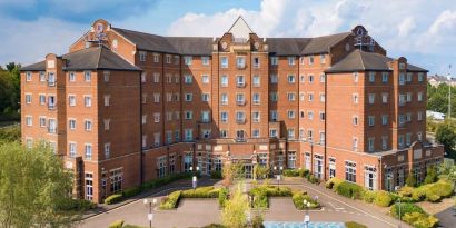 Hotel exterior at DoubleTree by Hilton Dartford Bridge.