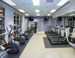 Fully equipped fitness center at DoubleTree by Hilton Dartford Bridge.