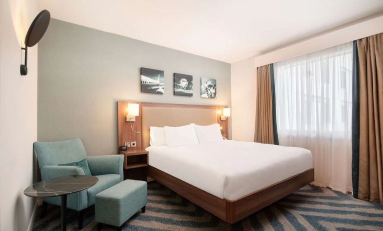 Day use room with natural light at Hilton Garden Inn London Heathrow Airport.