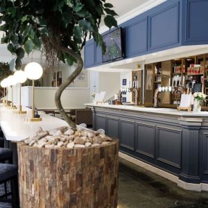 Hotel bar perfect for coworking at Hilton Northampton.