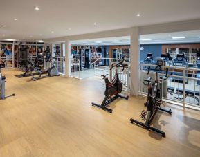 Well equipped fitness center at Hilton Northampton.