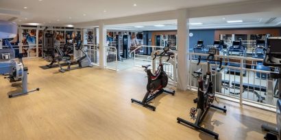 Well equipped fitness center at Hilton Northampton.