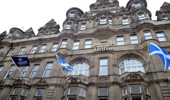 Hotel exterior at Hilton Edinburgh Carlton.