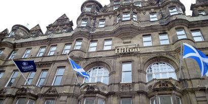 Hotel exterior at Hilton Edinburgh Carlton.