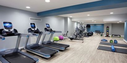 Fitness center available at Hilton Edinburgh Carlton.