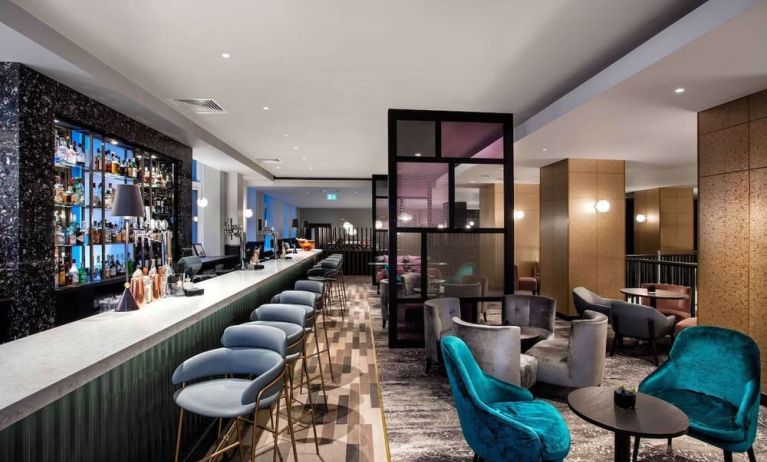 Hotel bar perfect for coworking at Hilton Edinburgh Carlton.