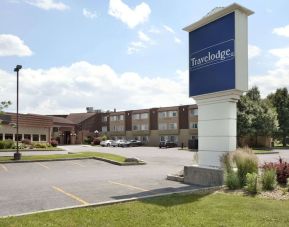 Hotel parking lot at Travelodge Ottawa East.