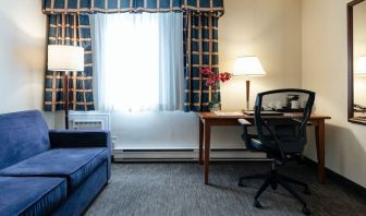 Work station and lounge in day use room at Travelodge Ottawa East.