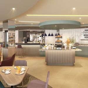 Dining area perfect for coworking at Hampton By Hilton London City.