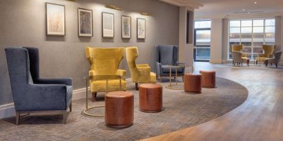 Lobby and coworking lounge at DoubleTree By Hilton Stoke On Trent.