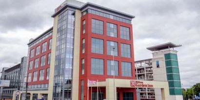 Hotel exterior at Hilton Garden Inn Birmingham Airport.