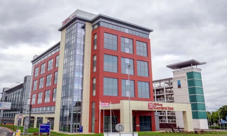 Hotel exterior at Hilton Garden Inn Birmingham Airport.