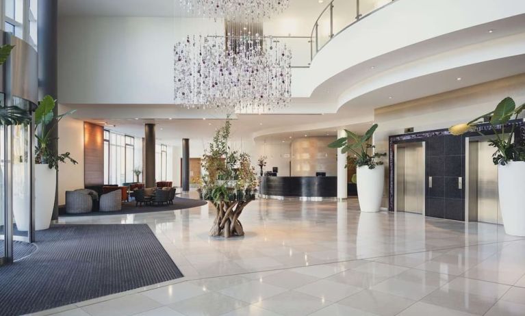 Elegant lobby workspace at the Hilton Reading.