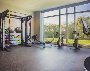 Fitness center with equipment and machines at the Hilton Reading.