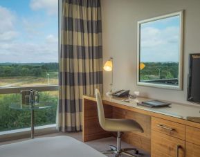 Day use room with work desk and TV at the Hilton Reading.