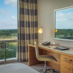 Day use room with work desk and TV at the Hilton Reading.