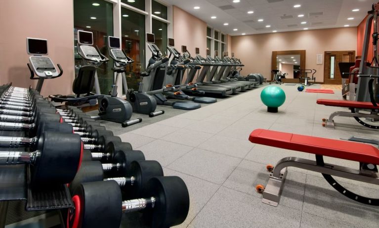 Fitness center with treadmills and machines at the Hilton Reading.