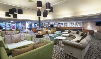 Lobby workspace with lounges at the DoubleTree by Hilton Newbury North.