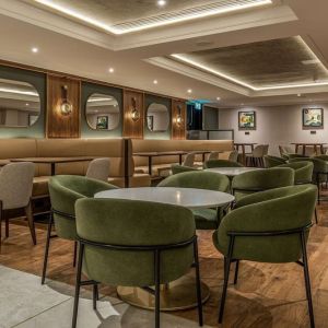 Hotel bar and comfortable lounge area at Hilton London Watford.