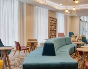 Comfortable lounge area and co-working at the Hampton by Hilton Manchester Northern Quarter.