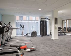 Fitness center at the Hampton by Hilton Manchester Northern Quarter.