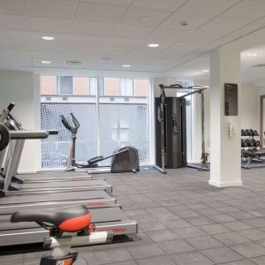 Fitness center at the Hampton by Hilton Manchester Northern Quarter.