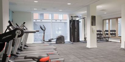 Fitness center at the Hampton by Hilton Manchester Northern Quarter.