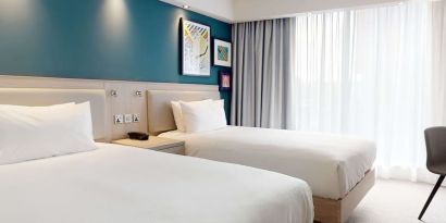 Twin day use room at the Hampton by Hilton Manchester Northern Quarter.