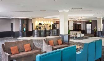 Lobby and coworking lounge at DoubleTree By Hilton Coventry.