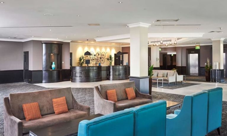 Lobby and coworking lounge at DoubleTree By Hilton Coventry.