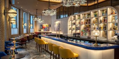 Stylish hotel bar at Lost Property St. Paul's London, Curio Collection By Hilton.