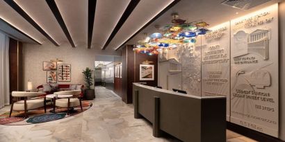 Lobby and coworking lounge at Lost Property St. Paul's London, Curio Collection By Hilton.