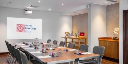 Professional meeting room at Hilton Garden Inn Glasgow City Centre.