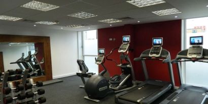 Fitness center available at Hilton Garden Inn Glasgow City Centre.