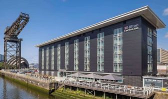 Hotel exterior at Hilton Garden Inn Glasgow City Centre.