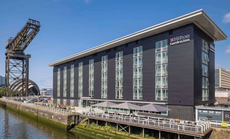 Hotel exterior at Hilton Garden Inn Glasgow City Centre.