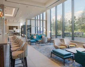 Hotel bar and dining area at Hilton Garden Inn Stoke On Trent.