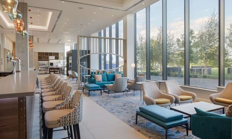 Hotel bar and dining area at Hilton Garden Inn Stoke On Trent.