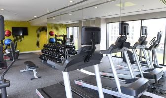 Fitness center available at Hilton Garden Inn Stoke On Trent.