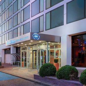 Hotel entrance at the Hilton London Gatwick Airport.