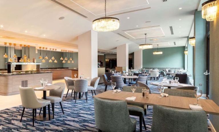 Hotel restaurant at the Hilton London Gatwick Airport.