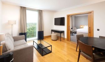 Family day use room with living room at the Hilton London Gatwick Airport.